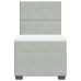 Cama box spring con colchón terciopelo gris claro 90x190 cm