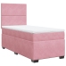 Cama box spring con colchón terciopelo rosa 90x200 cm