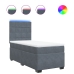 Cama box spring con colchón terciopelo gris oscuro 90x200 cm