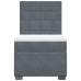 Cama box spring con colchón terciopelo gris oscuro 90x200 cm