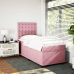 Cama box spring con colchón terciopelo rosa 90x200 cm