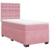 Cama box spring con colchón terciopelo rosa 90x200 cm