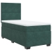 Cama box spring con colchón terciopelo verde oscuro 100x200 cm