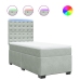 Cama box spring con colchón terciopelo gris claro 100x200 cm