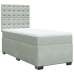 Cama box spring con colchón terciopelo gris claro 100x200 cm