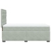 Cama box spring con colchón terciopelo gris claro 100x200 cm