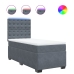 Cama box spring con colchón terciopelo gris oscuro 100x200 cm