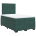 Cama box spring con colchón terciopelo verde oscuro 120x190 cm