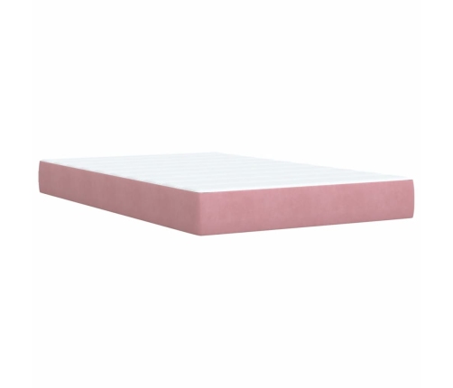 Cama box spring con colchón terciopelo rosa 120x190 cm