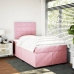 Cama box spring con colchón terciopelo rosa 120x190 cm