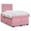 Cama box spring con colchón terciopelo rosa 120x190 cm