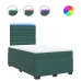 Cama box spring con colchón terciopelo verde oscuro 120x190 cm