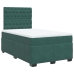 Cama box spring con colchón terciopelo verde oscuro 120x190 cm