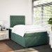 Cama box spring con colchón terciopelo verde oscuro 120x190 cm