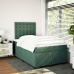 Cama box spring con colchón terciopelo verde oscuro 120x190 cm