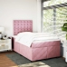 Cama box spring con colchón terciopelo rosa 120x190 cm