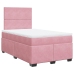 Cama box spring con colchón terciopelo rosa 120x200 cm