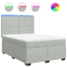 Cama box spring con colchón terciopelo gris claro 140x190 cm