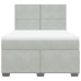 Cama box spring con colchón terciopelo gris claro 140x190 cm