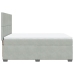 Cama box spring con colchón terciopelo gris claro 140x190 cm