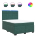 Cama box spring con colchón terciopelo verde oscuro 140x190 cm