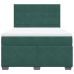 Cama box spring con colchón terciopelo verde oscuro 140x190 cm