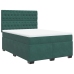 Cama box spring con colchón terciopelo verde oscuro 140x190 cm