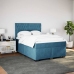 vidaXL Cama box spring con colchón terciopelo azul 140x190 cm