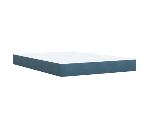 vidaXL Cama box spring con colchón terciopelo azul 140x190 cm