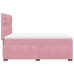 Cama box spring con colchón terciopelo rosa 140x190 cm