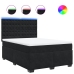 Cama box spring con colchón terciopelo negro 140x190 cm