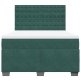 Cama box spring con colchón terciopelo verde oscuro 140x190 cm