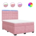 Cama box spring con colchón terciopelo rosa 140x200 cm