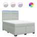 Cama box spring con colchón terciopelo gris claro 160x200 cm