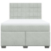 Cama box spring con colchón terciopelo gris claro 160x200 cm
