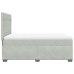 Cama box spring con colchón terciopelo gris claro 160x200 cm