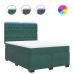 Cama box spring con colchón terciopelo verde oscuro 160x200 cm