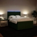 Cama box spring con colchón terciopelo verde oscuro 160x200 cm