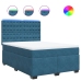 Cama box spring con colchón terciopelo azul 160x200 cm