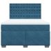 Cama box spring con colchón terciopelo azul 160x200 cm