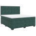 Cama box spring con colchón terciopelo verde oscuro 180x200 cm