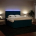 Cama box spring con colchón terciopelo azul 180x200 cm