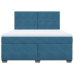 Cama box spring con colchón terciopelo azul 180x200 cm