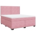 Cama box spring con colchón terciopelo rosa 180x200 cm