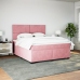 Cama box spring con colchón terciopelo rosa 180x200 cm