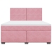 Cama box spring con colchón terciopelo rosa 180x200 cm