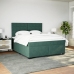 Cama box spring con colchón terciopelo verde oscuro 180x200 cm