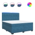 Cama box spring con colchón terciopelo azul 180x200 cm