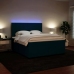 Cama box spring con colchón terciopelo azul 180x200 cm