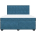 Cama box spring con colchón terciopelo azul 180x200 cm
